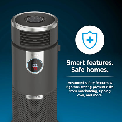 Open Box Shark - 3-in-1 Air Purifier, Heater & Fan with NanoSeal HEPA, Cleansense IQ, Odor Lock, for 500 Sq. Ft - Grey HC452