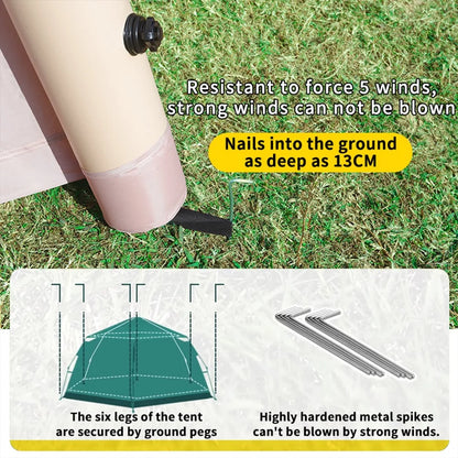 Inflatable Tents for Camping, 3-4 Person Glamping Inflatable Tents for Camping with Rainfly&Mosquito Screen