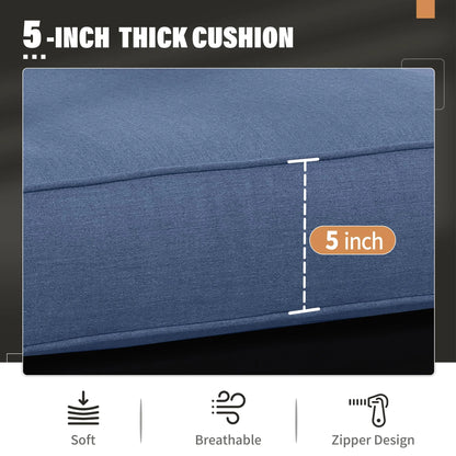 CozyHom 5 Pcs Outdoor Patio Aluminum Furniture Sofa Sets, Outside Patio Conversation Couch Sets With Table&Cushions for Garden Porch, Gray