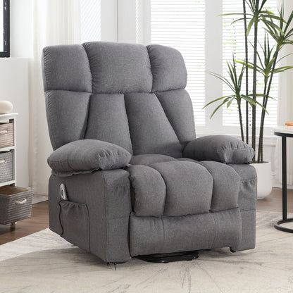JONPONY Power Lift Recliner Chair Recliners for Elderly with Heat and Massage Recliner Chair for Living Room with Infinite Position and Side Pocket,USB Charge Port,Brown
