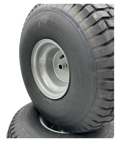 Set of 2 - Silver 20x8.00-8 Lawn Mower Tire with Rim - Fits on 3/4 Inch Axle