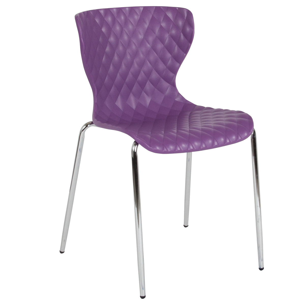 BizChair 4 Pack Contemporary Design Orange Plastic Stack Chair