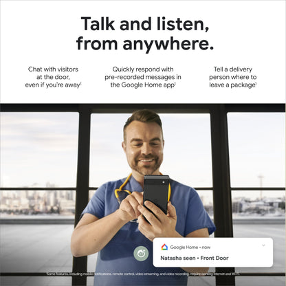 Google Nest Doorbell (Wired, 2nd gen) - Video Doorbell Camera - Doorbell Security Camera - Snow