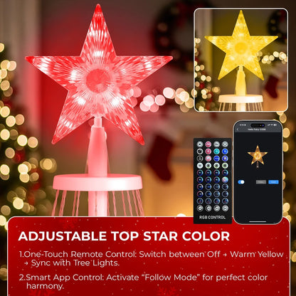 8FT 191 LED Christmas Cone Tree Smart Light with 58 Modes DIY Timer Remote Dimmable Artificial Christmas Tree for Porch Yard Patio Indoor Outdoor Xmas Holiday Decor