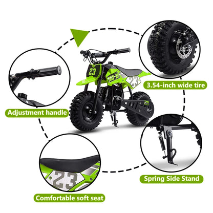 TOXOZERS Dirt Bike for Kids,Gas-Powered Mini Pit Bike with 13 Inch Knobby Tires,25 MPH,Rear Disc Brake,Supports up to 175 lbs,Begin-ner Off Road Motorcycle for Boys Girls,Blue
