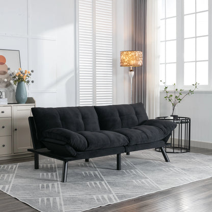PAPROOS Convertible Sofa Bed, Folding Futon Sofa Bed, Upholstered Sofa Bed Couch, Loveseat Sleeper Sofa for Small Space, Apartment, Living Room, Cream