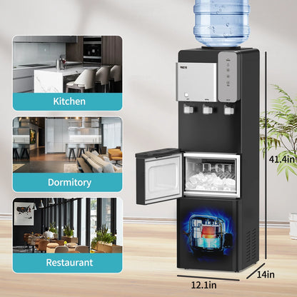VECYS Ice Maker Water Dispenser, 27LBS Daily Ice & Child Lock