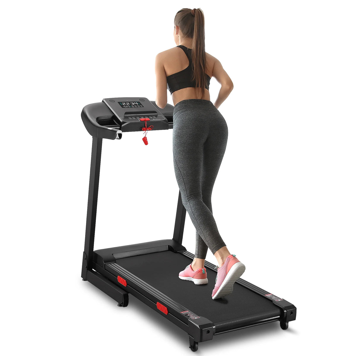 Treadmill with Auto Incline Bluetooth Voice Control  17 in Wide Electric Treadmill Folding Machine 15 Level  Auto 8.8 mhp Speed for Home Use Gifts
