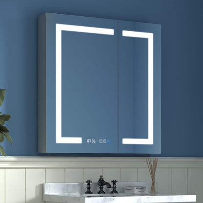 ExBrite   LED Lighted Bathroom Medicine Cabinet with Mirror Recessed or Surface led Medicine Cabinet 48"x 32"