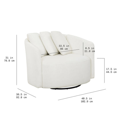 Beautiful Drew Accent Chair by Drew Barrymore, Cream Boucle