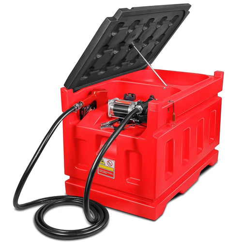 Portable 48 Gallon Fuel Tanks with 12V DC Gasoline Fuel Transfer Pump 15 GPM