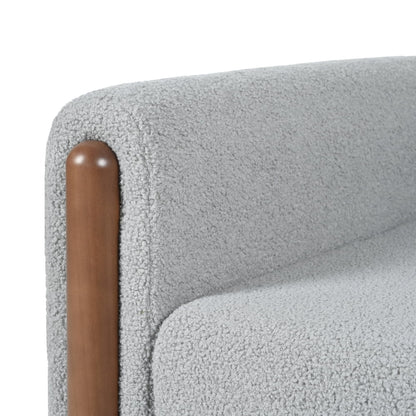 Oversized Accent Chair, Upholstered Living Room Chairs Single Sofa Chair with Walnut Legs, Curved handrail, Green