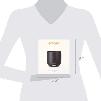 Ember Temperature Control Smart Cup, 6 oz, Black, Up To 1.5-hr Battery Life - App Controlled Heated Cup - Improved Design