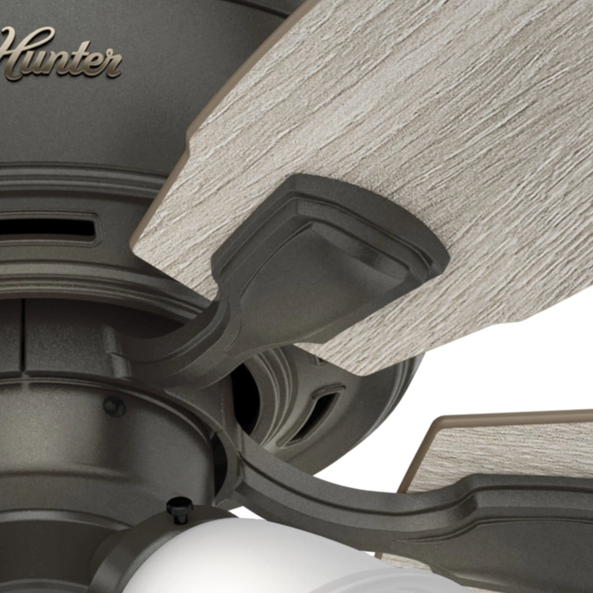 Hunter - Amberlin Indoor Ceiling Fan With Light, 52-inch, Brushed Nickel, Casual-style, 3-speed WhisperWind Motor, 53216, for Living Rooms, Bedrooms