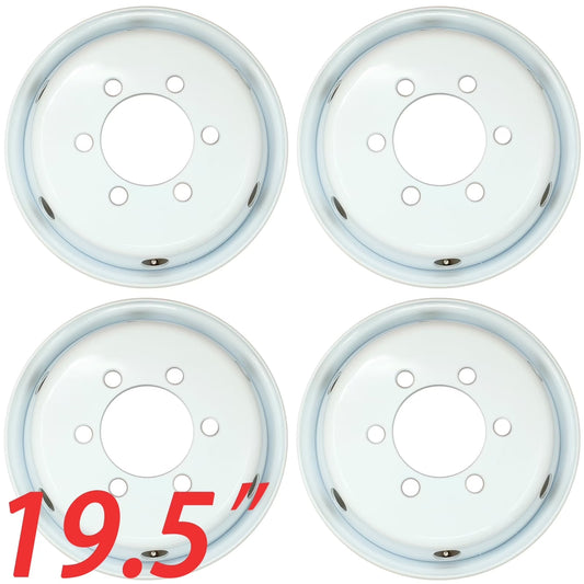 19.5" Set of 4 19.5x6 White Steel Wheels For ISUZU NPR NPR-HD NQR NRR 1995-2025 OEM Design Replacement Rim 8980939730