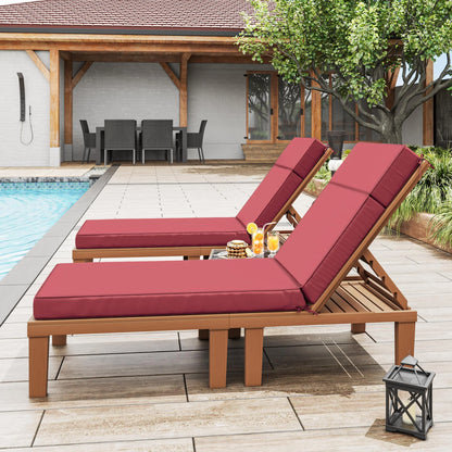 Kimunuk Outdoor Chaise Lounge Cushions set of 2, 80" x 26" x 4" Waterproof Pool Beach Recliner Replacement Cushions with Ties, Navy
