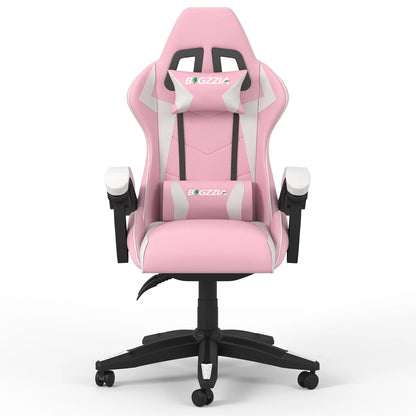 Bigzzia Gaming Chair with Footrest, Gaming Chair for Adult with Headrest and Lumbar Support,Red