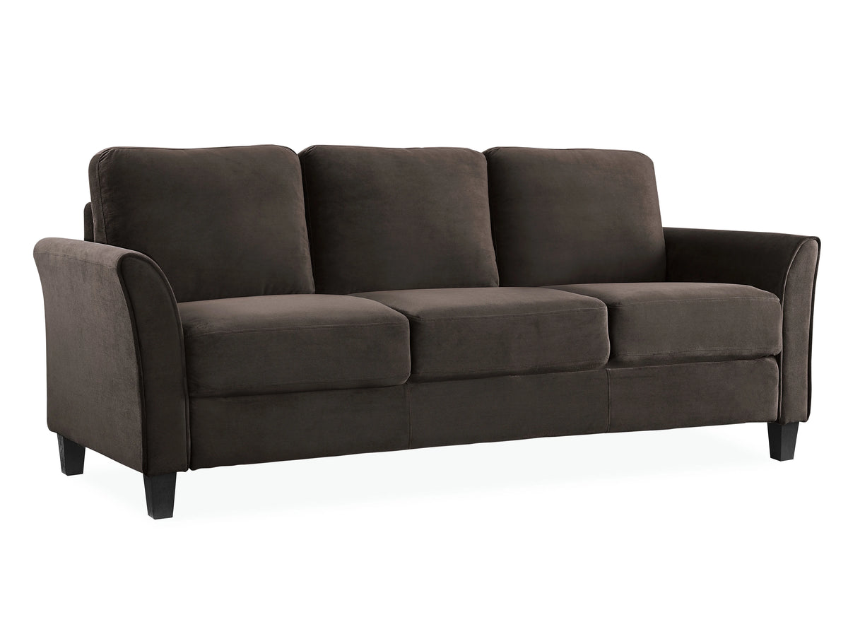 Lifestyle Solutions Alexa Sofa with Rolled Arms, Gray Fabric