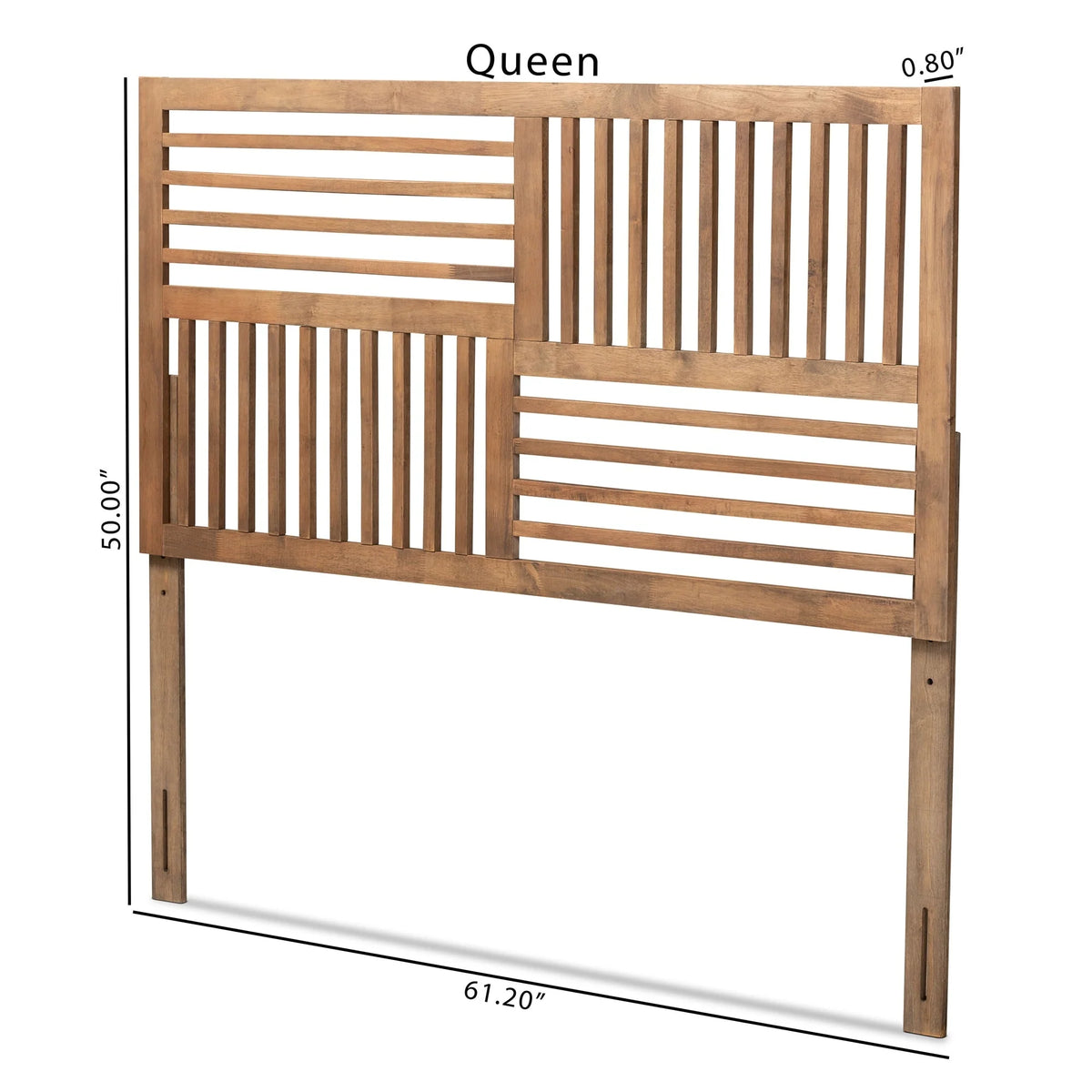 Baxton Studio Adler Contemporary/Modern Slat Back Support Wood Headboard, Full, Ash Walnut