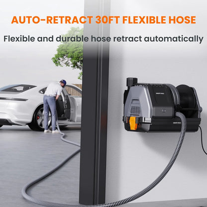 Giraffe Tools Wet Dry Vacuum Cleaner with 30FT Retractable Hose--Remote Control