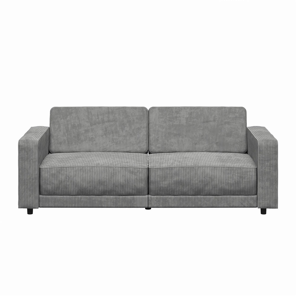 RealRooms Allie Corduroy 82" Futon Sofa Bed, Gray