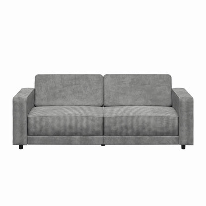 RealRooms Allie Corduroy 82" Futon Sofa Bed, Gray