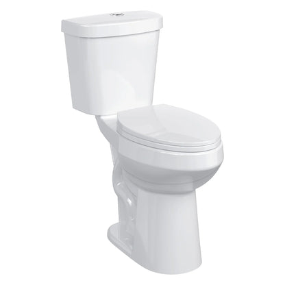TROPOW Toilet, Two-Piece Toilet, ADA Toilet with Dual Flush, Elongated Toilets for Bathrooms with Soft Close Seat, Universal Height,White