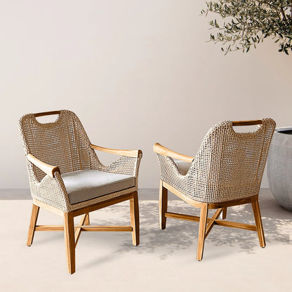 Cambridge Casual  Sydney 2-piece Teak Wood Outdoor Dining Armchair