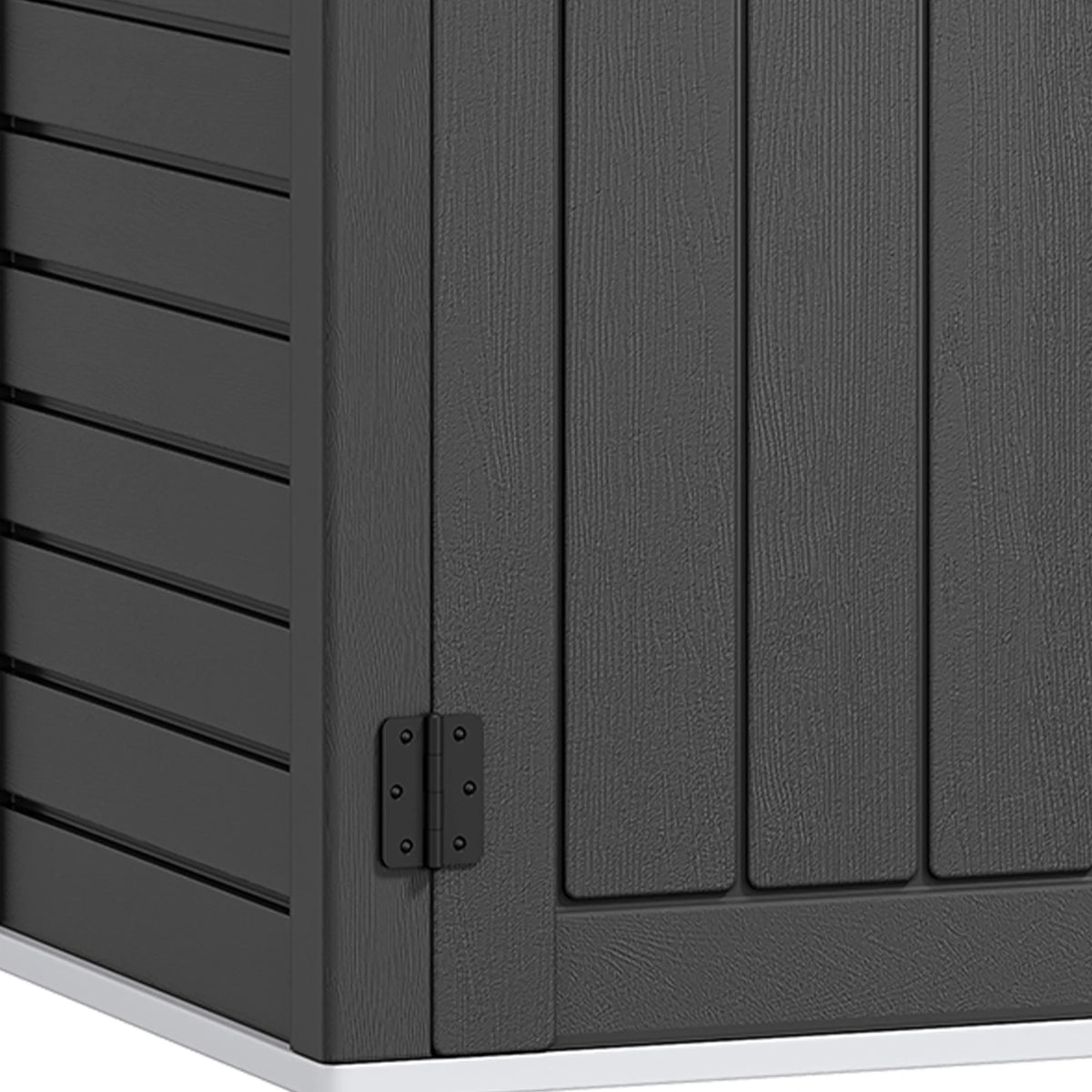Uforic Outdoor Storage Shed, Vertical Lockable Tool Storage Resin Shed for Garden, Garage, Patio, No Shelves Included, Brown