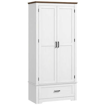 HOMCOM 69" Tall Kitchen Storage Cabinet with Adjustable Shelves, Black