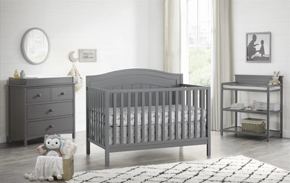 Oxford Baby North Bay 4-in-1 Convertible Crib, Snow White, GREENGUARD Gold Certified, Wooden Crib