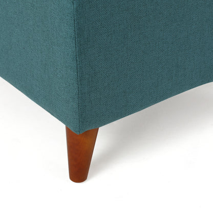 GDF Studio Valeno Mid Century Modern Fabric Tufted Storage Ottoman Bench, Light Gray and Light Brown