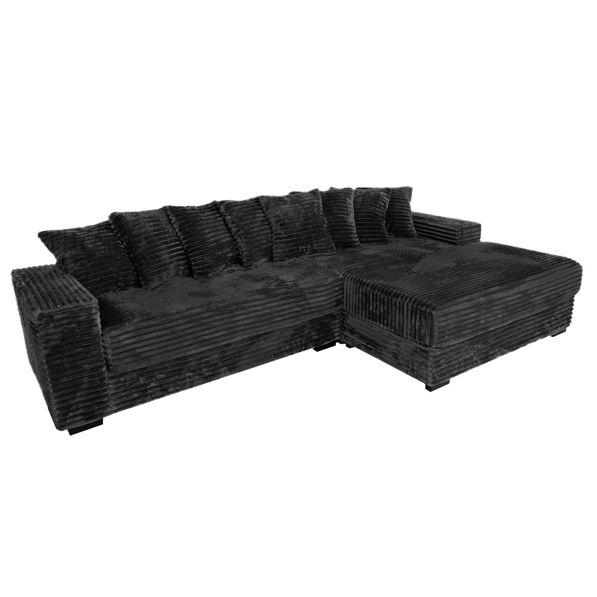 Advwin 110" Oversized L Shaped Sofa with Chaise, Comfy Plush 2-Piece L-Shaped Sectional Couches with 8 Pillows, Soft Fluffy Upholstered Sofa Bed for Living Room Apartment Bedroom, Light Gray