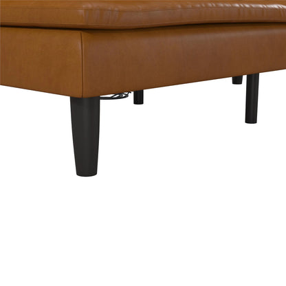 Mainstays Memory Foam 71.5" Futon with Cupholder and USB, Black Faux Leather