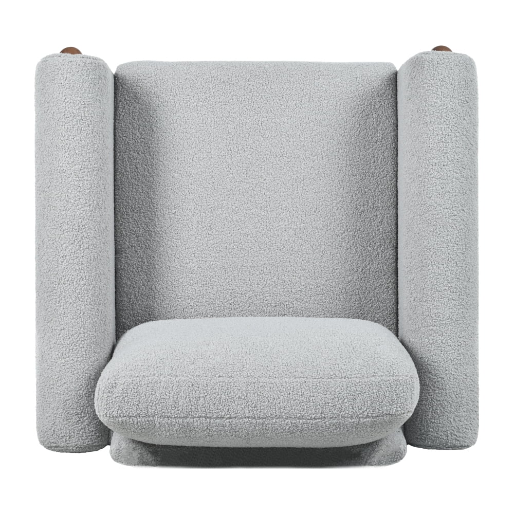 Oversized Accent Chair, Upholstered Living Room Chairs Single Sofa Chair with Walnut Legs, Curved handrail, Green