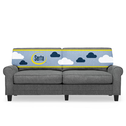 Serta Copenhagen 78" Rolled Arm Sofa with Removable Covers Dark Brown