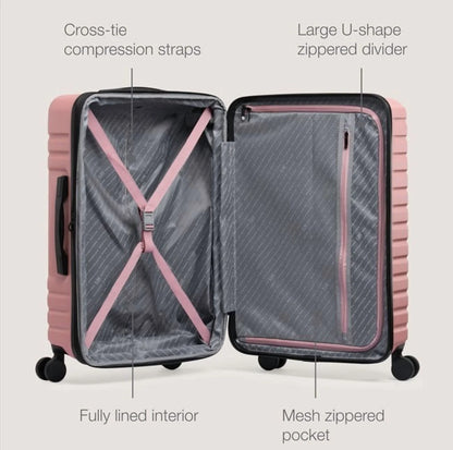 U.S. Traveler Boren Hardside Rugged Spinner Luggage, Lavender, 30" Checked Large