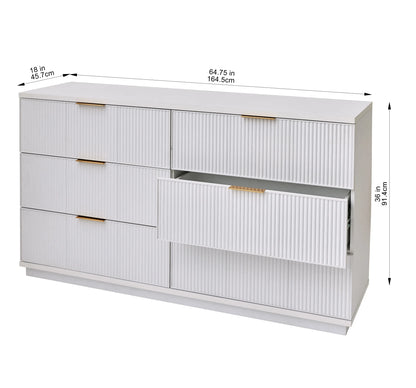 Better Homes and Gardens Lillian 6 Drawer Dresser, White