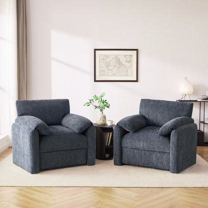 Chenille Oversized Armchair, 38.6" Wide Accent Chairs for Living Room & Bedroom Modern Lounge Chair, Upholstered Mid-Century Reading Chair, Comfy Living Room Chair, Single Sofa Chair, Beige