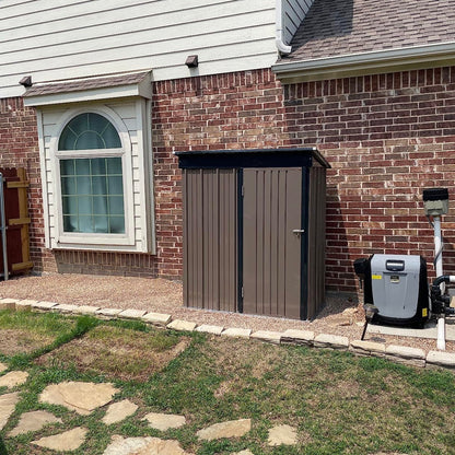 5'x3' Outdoor Storage Shed, Lofka Metal Storage Tool Shed with Single Lockable Door, for Bike| Garden Tools| Patio, Grey