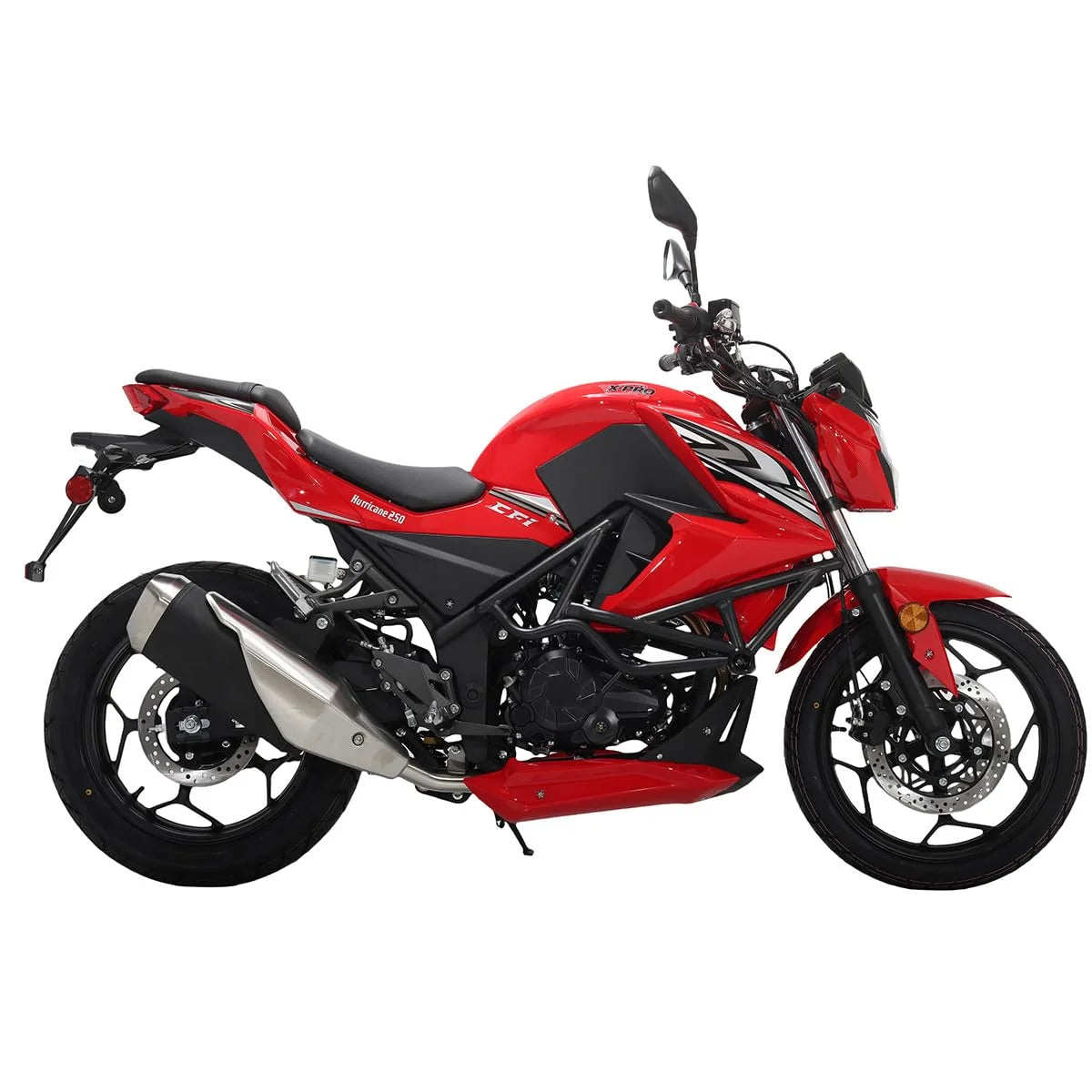 X-Pro Hurricane 250 Electronic Fuel Injection Gas Motorcycle with 6-Speed Manual Transmission, Electric Start! 17" Wheels! Assembled In Crate!