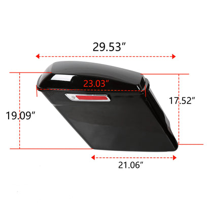 Kojem Hard Saddle Bags for 1993 - 2013 Harley Road King Glide Vivid Black Lockable Saddlebags