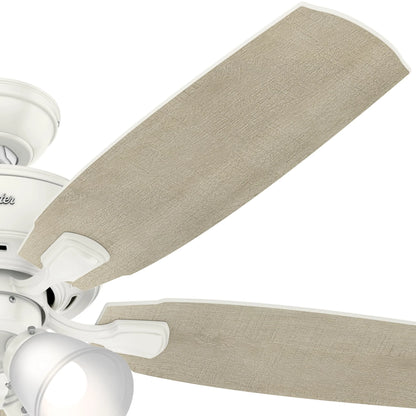 Hunter - Amberlin Indoor Ceiling Fan With Light, 52-inch, Brushed Nickel, Casual-style, 3-speed WhisperWind Motor, 53216, for Living Rooms, Bedrooms