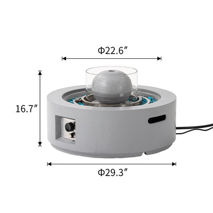 COSIEST 29.3-inch 50,000 BTU Outdoor Propane Fountain Round Fire Pit Table