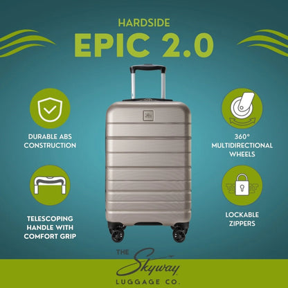 Skyway Luggage Epic 2.0 24" Hardside 8-Wheel Medium Check-In Spinner