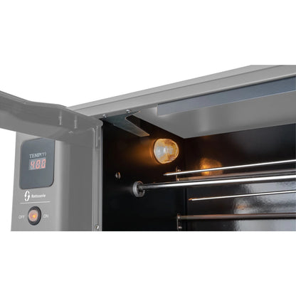 Brazilian Flame 2-Skewer Brazilian Rotisserie Electric Grill in Red