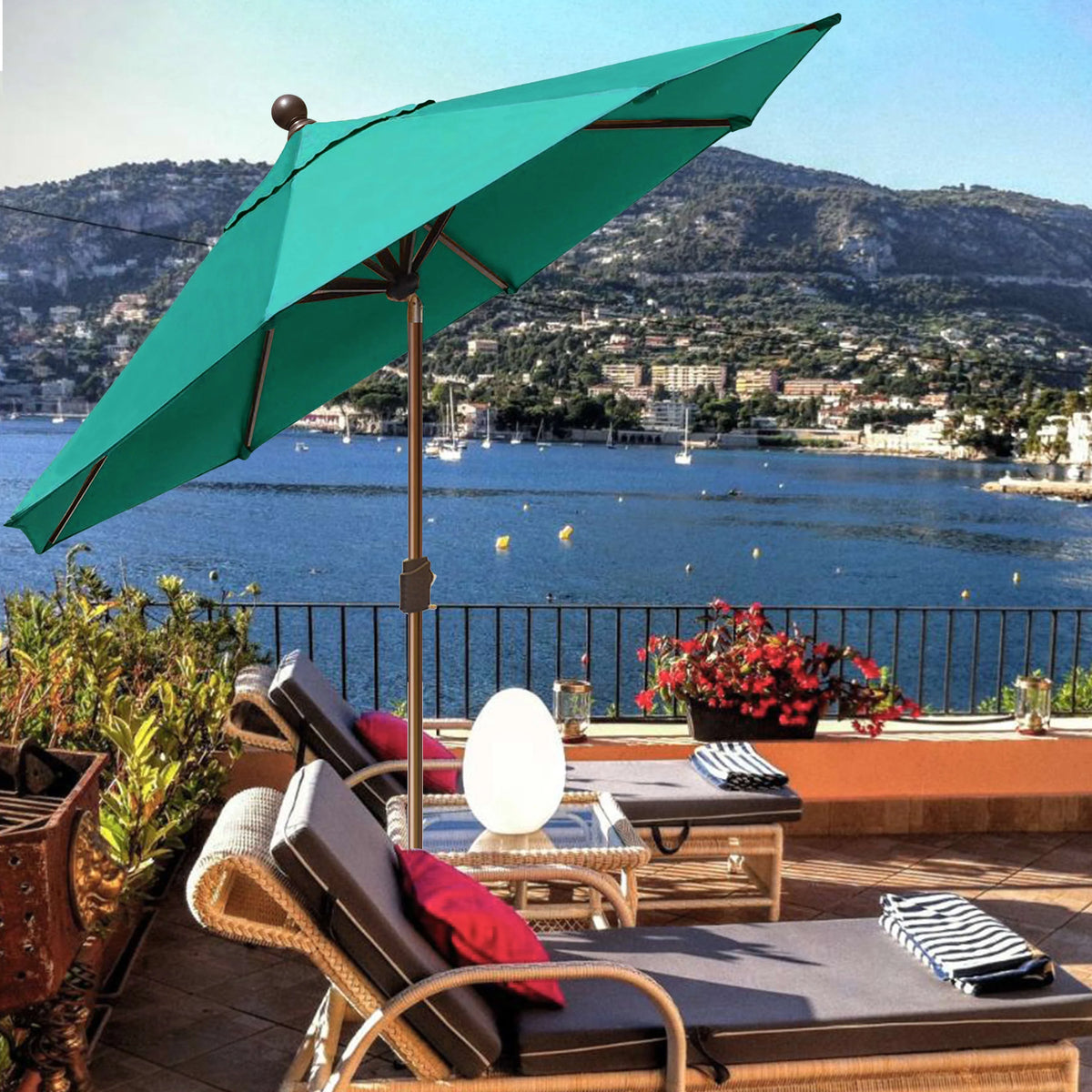 EliteShade 9Ft Market Umbrella Patio Outdoor Table Umbrella��Teal��