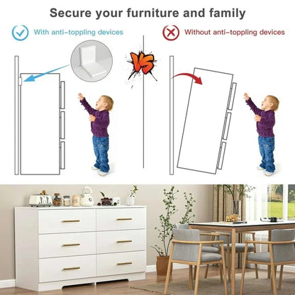Kadyn White Chest of Drawer, 6 Double Drawer Dresser for Bedroom, Modern Storage Cabinet for Living Room, Dresser