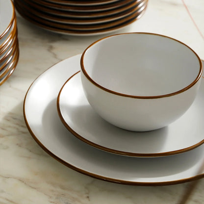 Stone + Lain Brasa Stoneware Collection Dinnerware Set, 32-Piece Service for 8, Blue