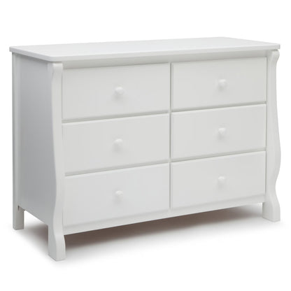 Delta Children Universal 6 Drawer Dresser with Interlocking Drawers - Greenguard Gold Certified, Grey